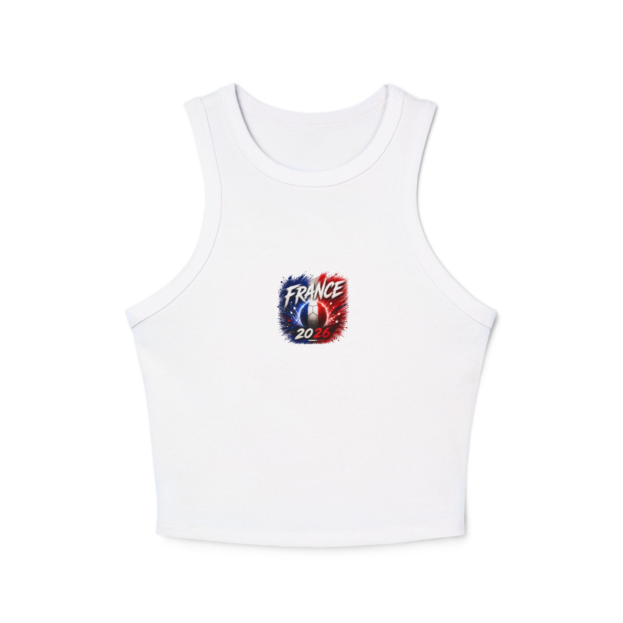 France 20 Tricolor Graphic Racer Tank