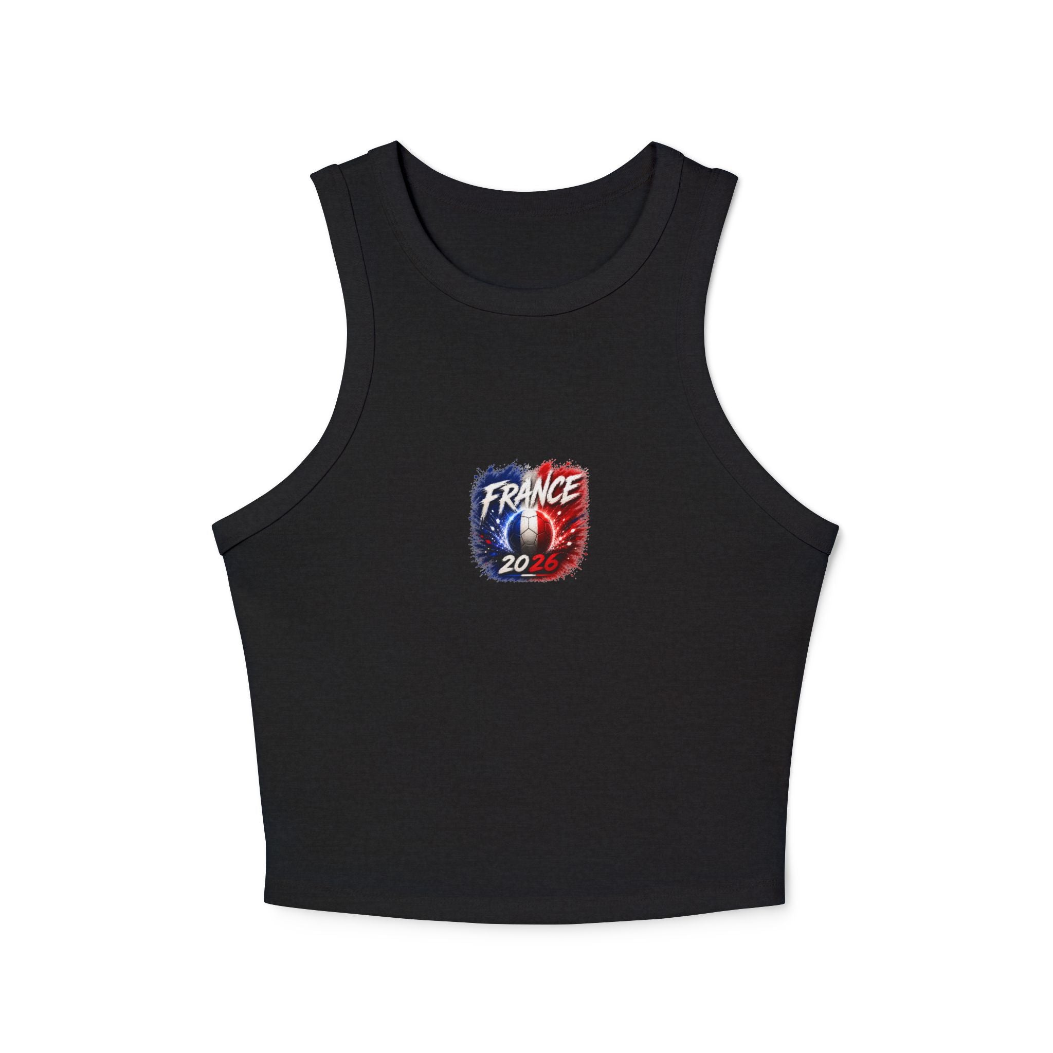 France 20 Tricolor Graphic Racer Tank
