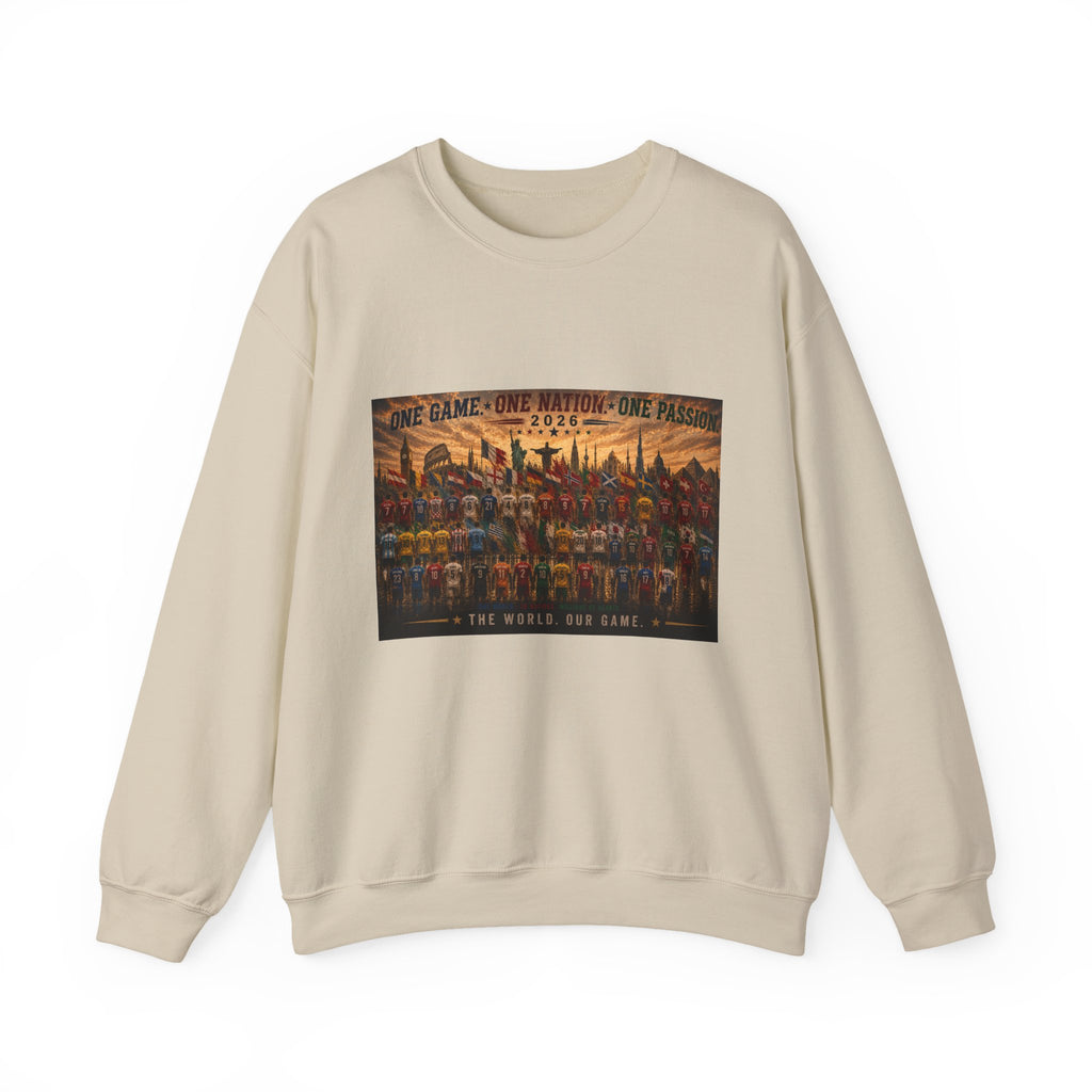 Crewneck Sweatshirt — "One Game, One Nation, One Flag" Sports Unity Graphic