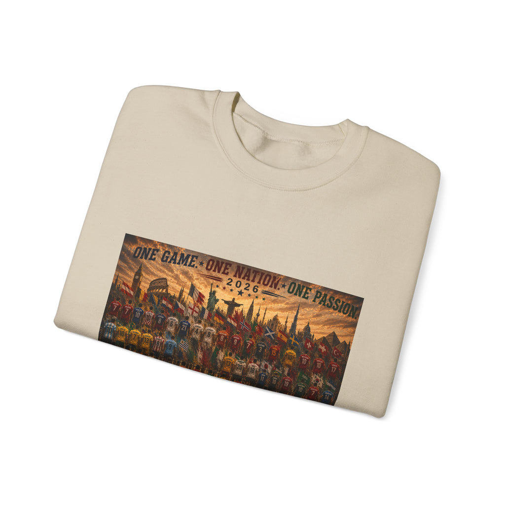 Crewneck Sweatshirt — "One Game, One Nation, One Flag" Sports Unity Graphic