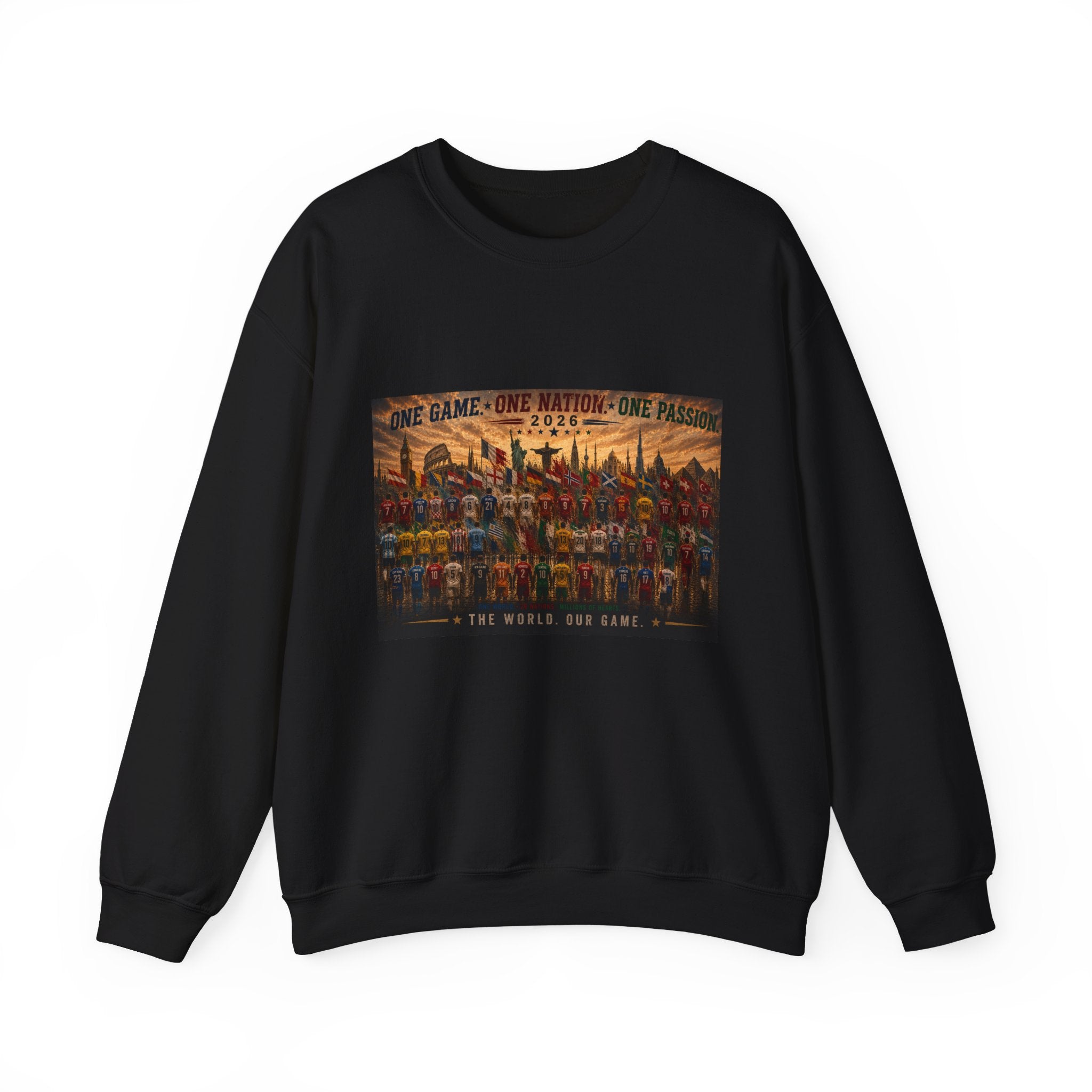 Crewneck Sweatshirt — "One Game, One Nation, One Flag" Sports Unity Graphic