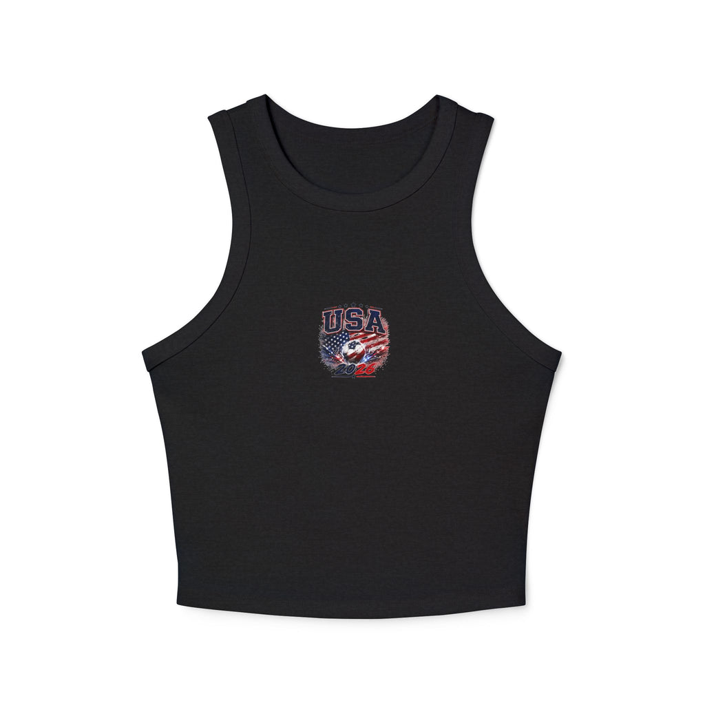 USA 2026 Eagle Flag Tank Top — Women's Racer Crop