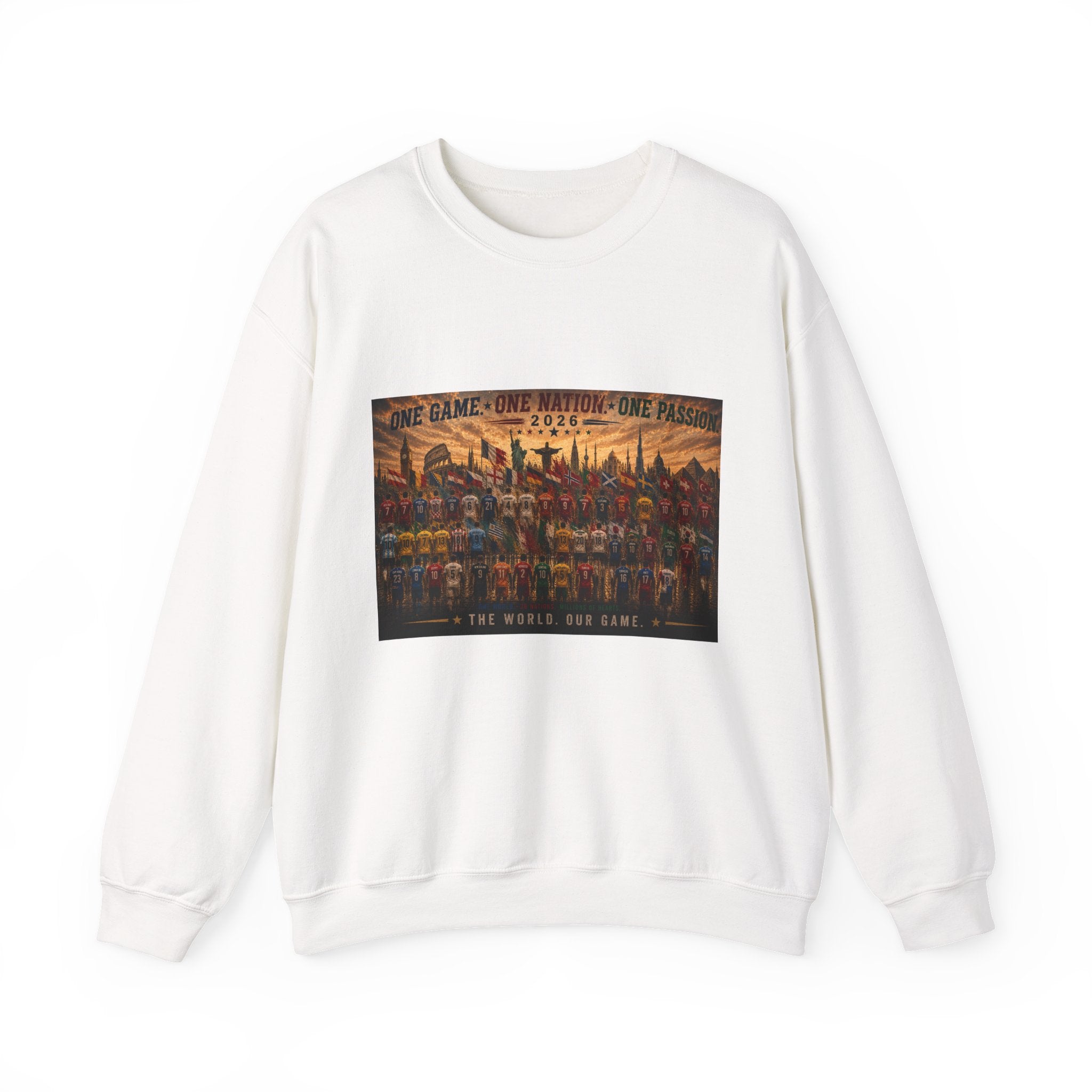 Crewneck Sweatshirt — "One Game, One Nation, One Flag" Sports Unity Graphic